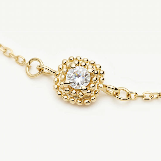 Solid Gold Sapphire Baya Bracelet | 9k Solid Yellow Gold/Lab Grown White Sapphire Bracelets Missoma 