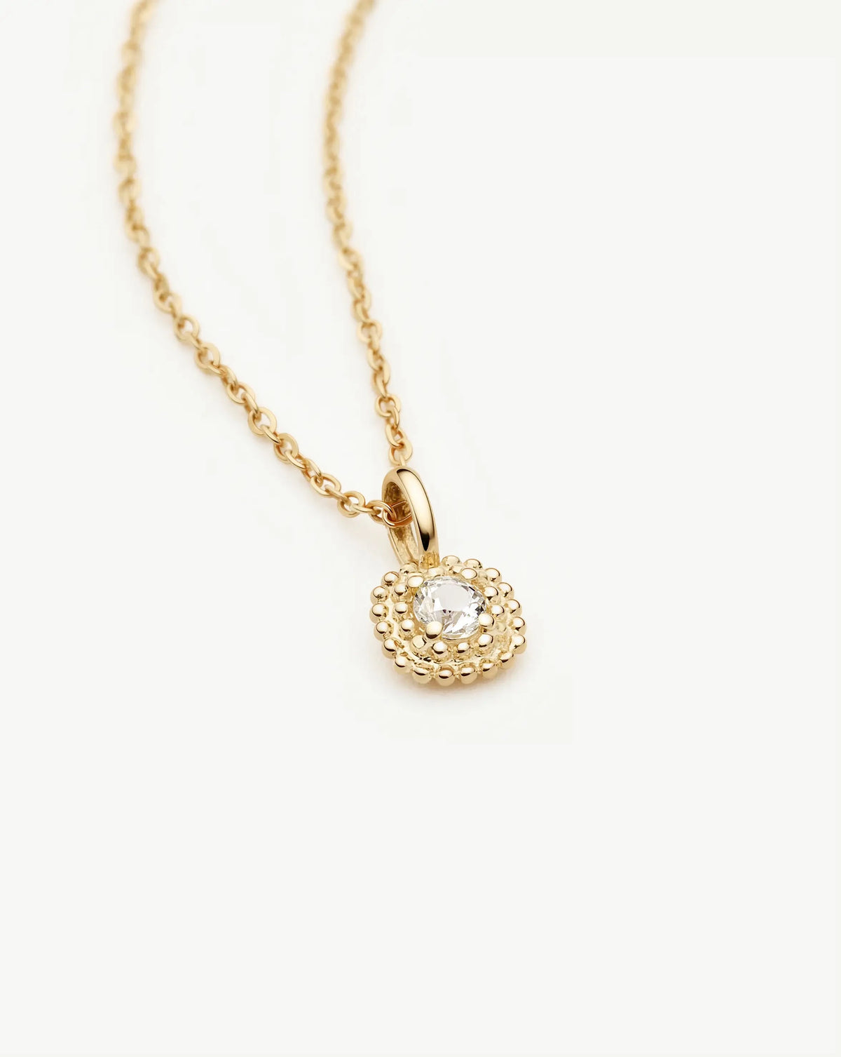 Solid Gold Sapphire Baya Pendant Necklace | 9k Solid Yellow Gold/Lab Grown White Sapphire Necklaces Missoma 