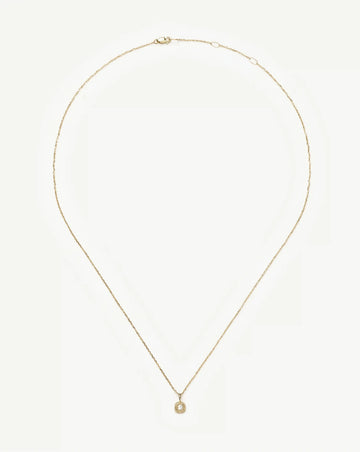 Solid Gold Sapphire Baya Pendant Necklace | 9k Solid Yellow Gold/Lab Grown White Sapphire Necklaces Missoma 