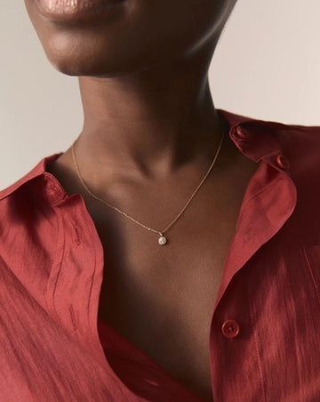 Solid Gold Sapphire Baya Pendant Necklace | 9k Solid Yellow Gold/Lab Grown White Sapphire Necklaces Missoma 