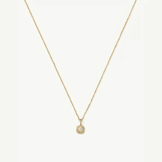 Solid Gold Sapphire Baya Pendant Necklace | 9k Solid Yellow Gold/Lab Grown White Sapphire Necklaces Missoma 
