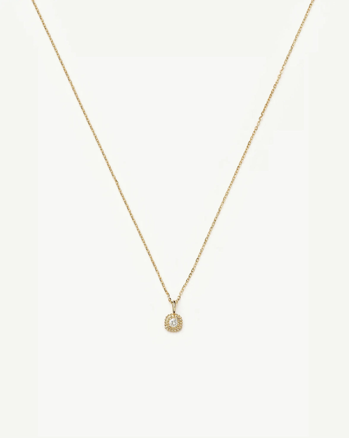 Solid Gold Sapphire Baya Pendant Necklace | 9k Solid Yellow Gold/Lab Grown White Sapphire Necklaces Missoma 