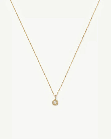 Solid Gold Sapphire Baya Pendant Necklace | 9k Solid Yellow Gold/Lab Grown White Sapphire Necklaces Missoma 
