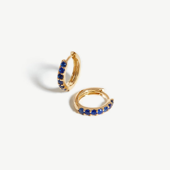 Solid Gold Sapphire Huggies Earrings Missoma 