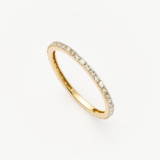 Solid Gold Slim Eternity Ring | 9k Yellow Gold/Diamond Rings Missoma 