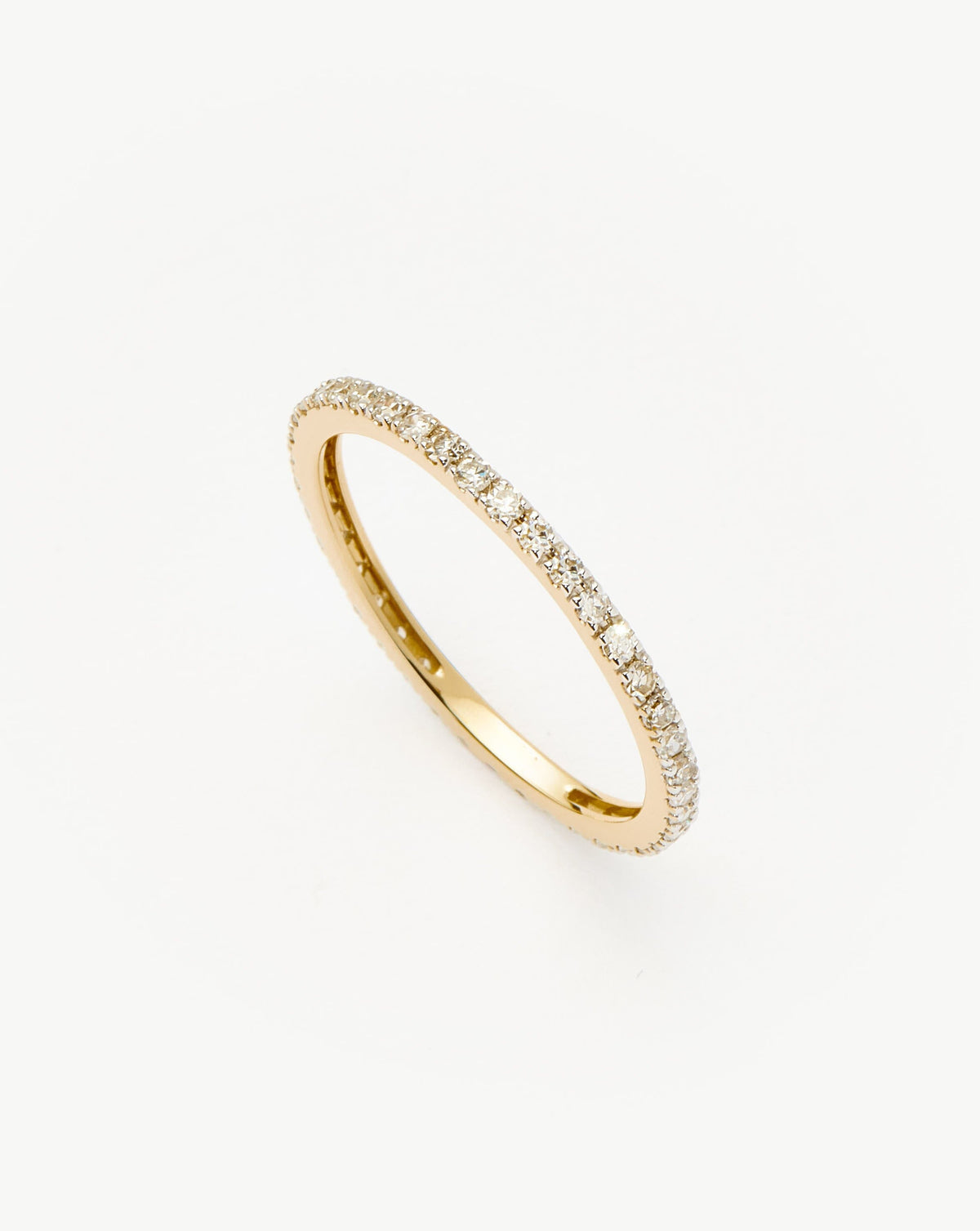 Solid Gold Slim Eternity Ring | 9k Yellow Gold/Diamond Rings Missoma 