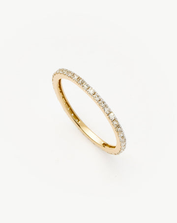 Solid Gold Slim Eternity Ring | 9k Yellow Gold/Diamond Rings Missoma 