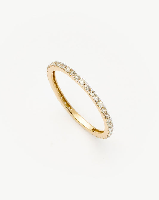 Solid Gold Slim Eternity Ring | 9k Yellow Gold/Diamond Rings Missoma 