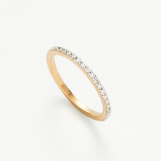 Solid Gold Slim Half Eternity Ring | 9k Yellow Gold/Diamond Rings Missoma 