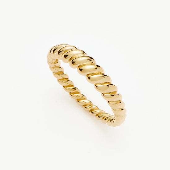 Solid Gold Twisted Classic Ring | 9k Yellow Gold Rings Missoma 