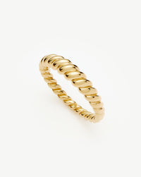 Solid Gold Twisted Classic Ring | 9k Yellow Gold Rings Missoma 