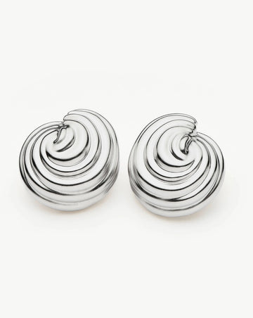 Spiral Dome Oversized Stud Earrings | Silver Plated Earrings Missoma 