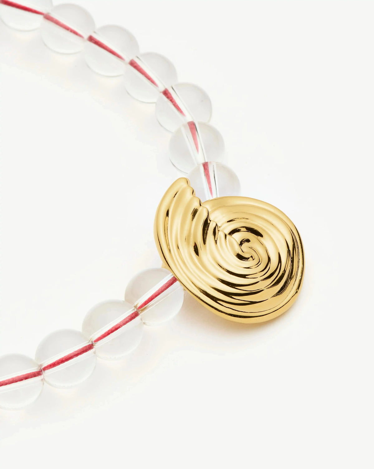 Spiral Gemstone Beaded Pendant Necklace | 18k Gold Plated/Clear Crystal Quartz Necklaces Missoma 