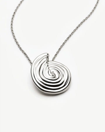 Spiral Large Pendant Necklace | Silver Plated Necklaces Missoma 