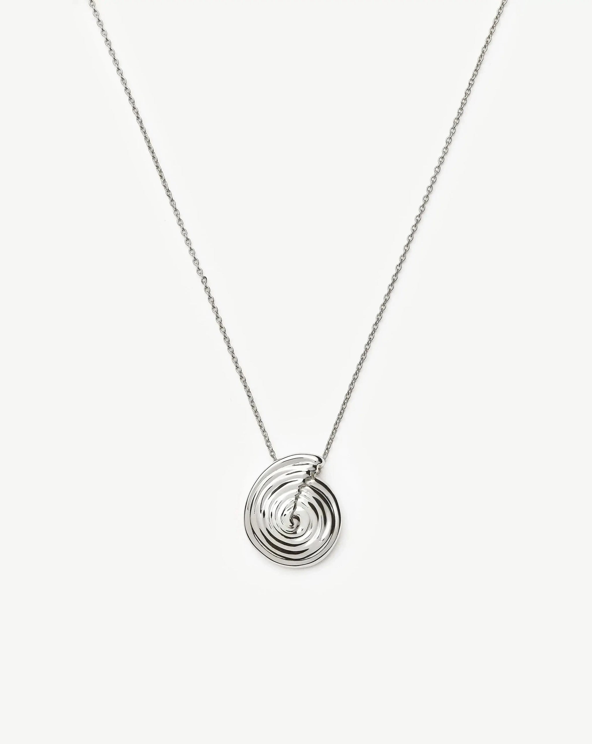 Spiral Large Pendant Necklace | Silver Plated Necklaces Missoma 
