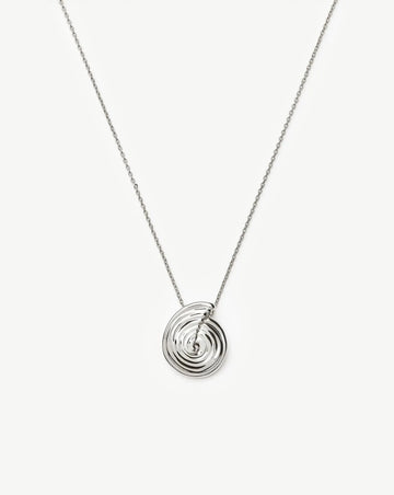 Spiral Large Pendant Necklace | Silver Plated Necklaces Missoma 