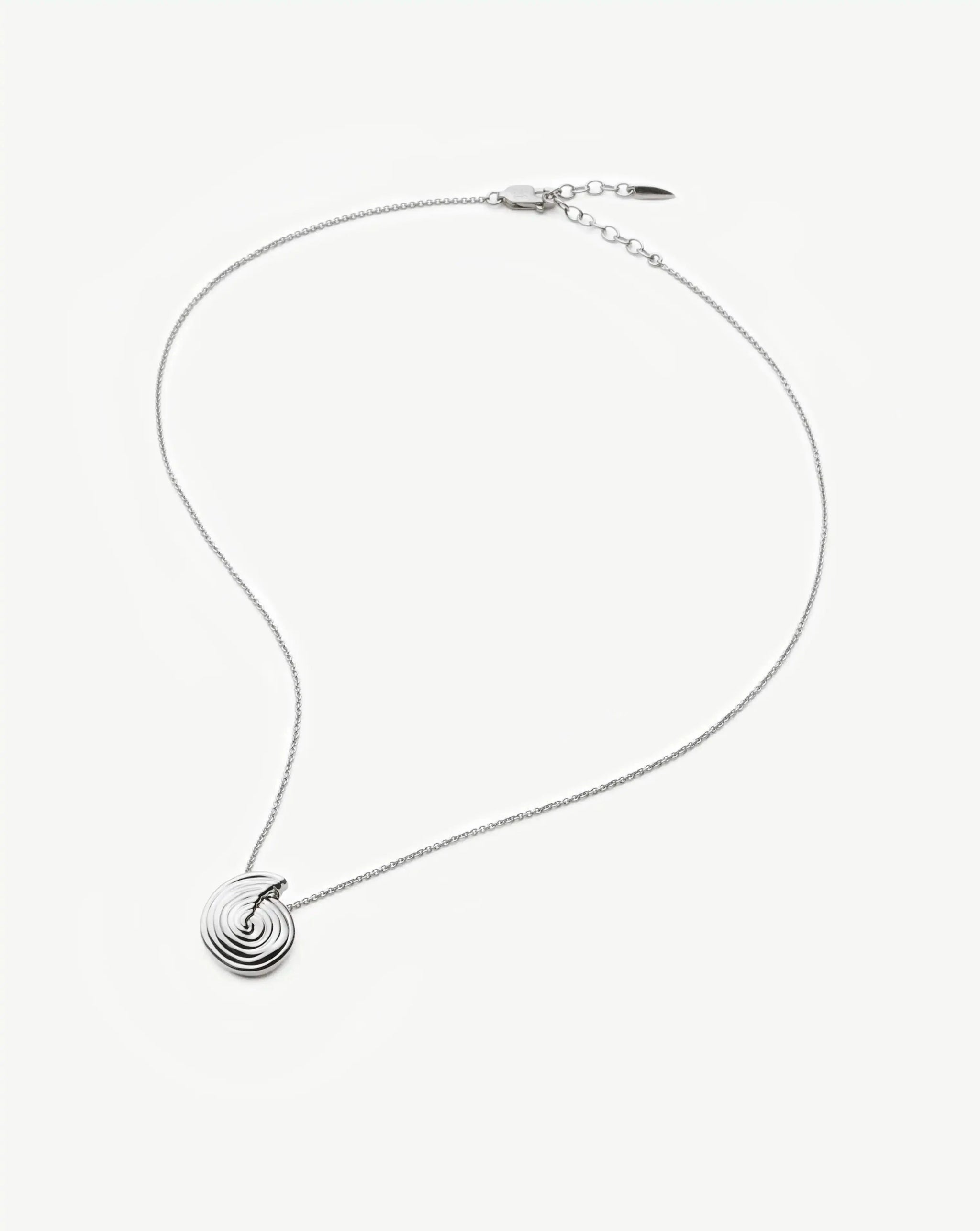 Spiral Mini Pendant Necklace | Silver Plated Necklaces Missoma 