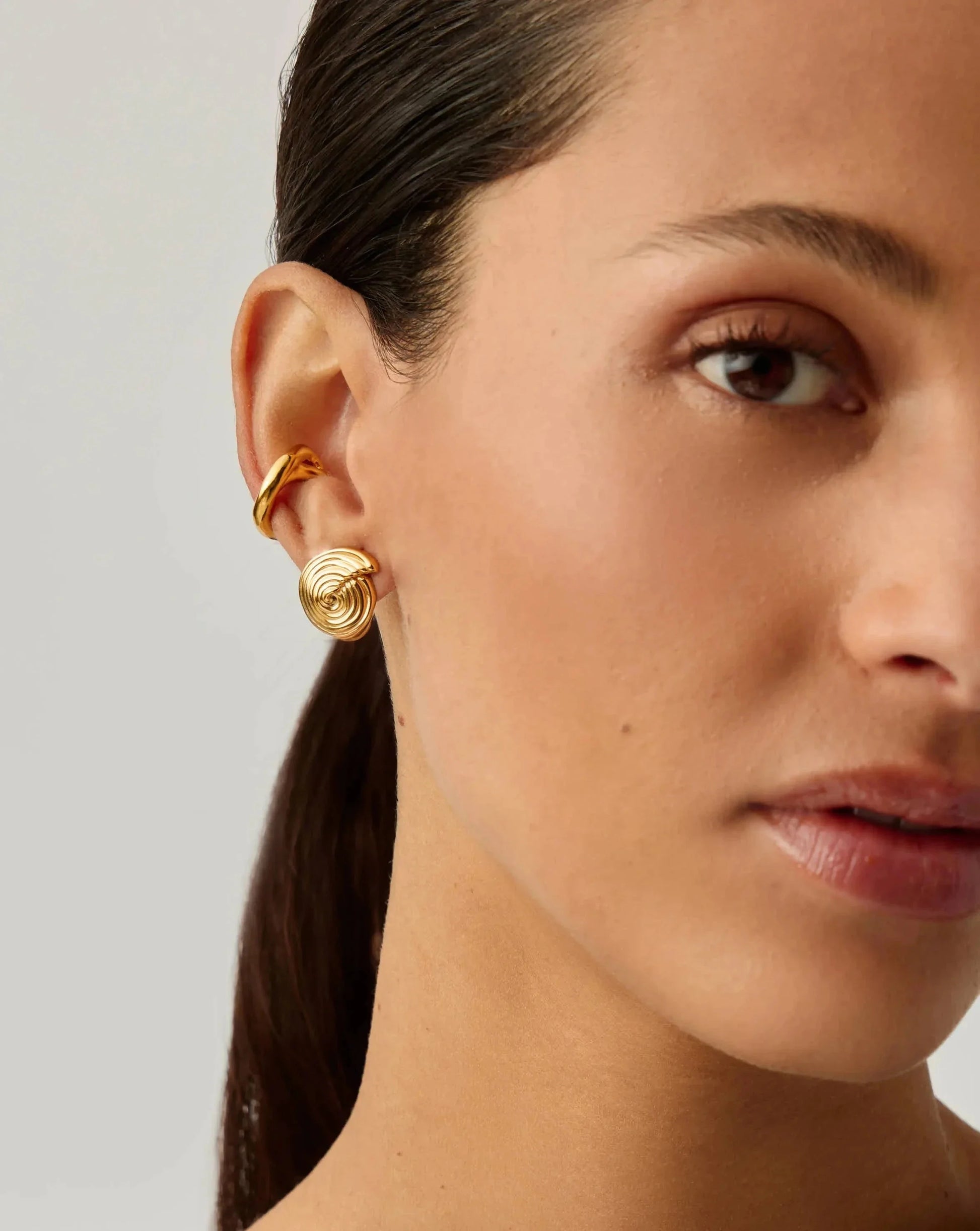 Spiral Small Stud Earrings | 18k Gold Plated Earrings Missoma 