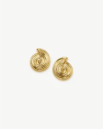 Spiral Small Stud Earrings | 18k Gold Plated Earrings Missoma 