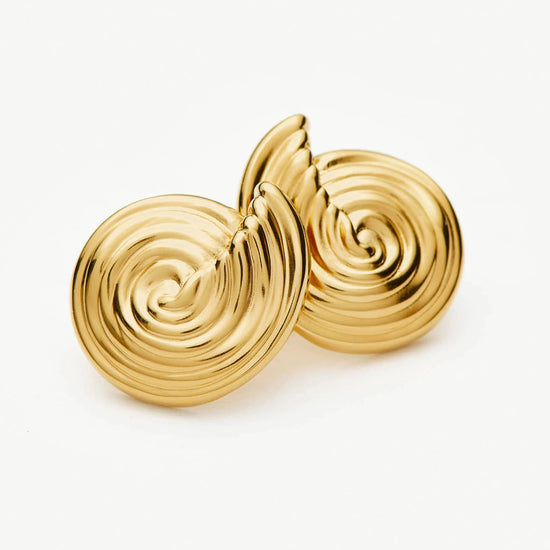 Spiral Small Stud Earrings | 18k Gold Plated Earrings Missoma 