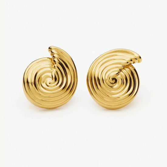 Spiral Small Stud Earrings | 18k Gold Plated Earrings Missoma 