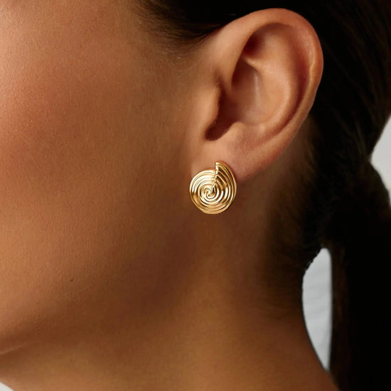 Spiral Small Stud Earrings | 18k Gold Plated Earrings Missoma 