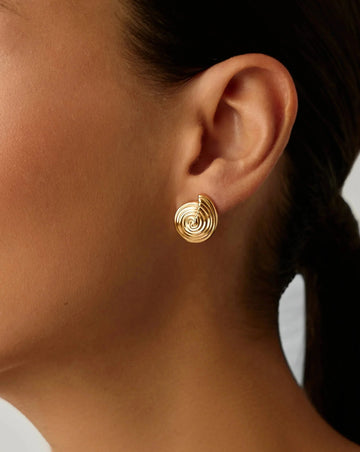 Spiral Small Stud Earrings | 18k Gold Plated Earrings Missoma 