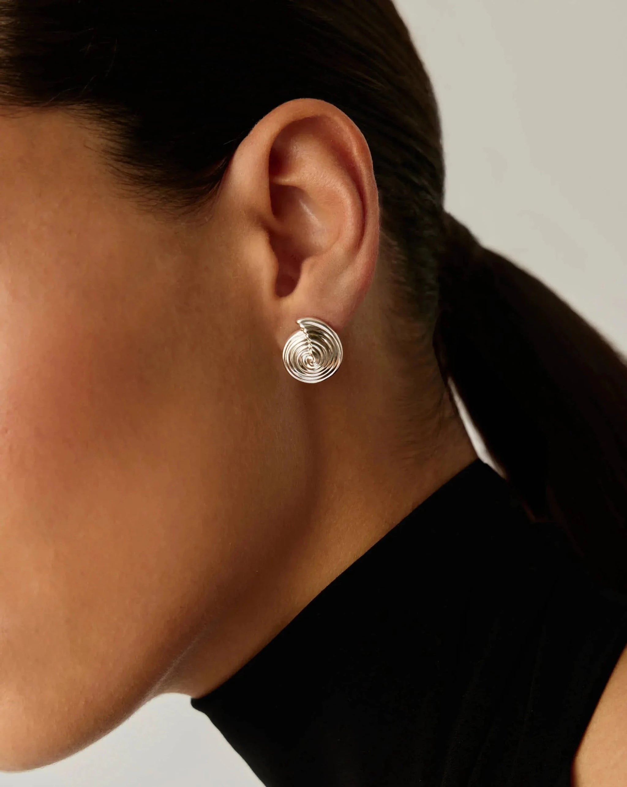 Spiral Small Stud Earrings | Silver Plated Earrings Missoma 