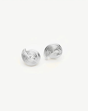 Spiral Small Stud Earrings | Silver Plated Earrings Missoma 