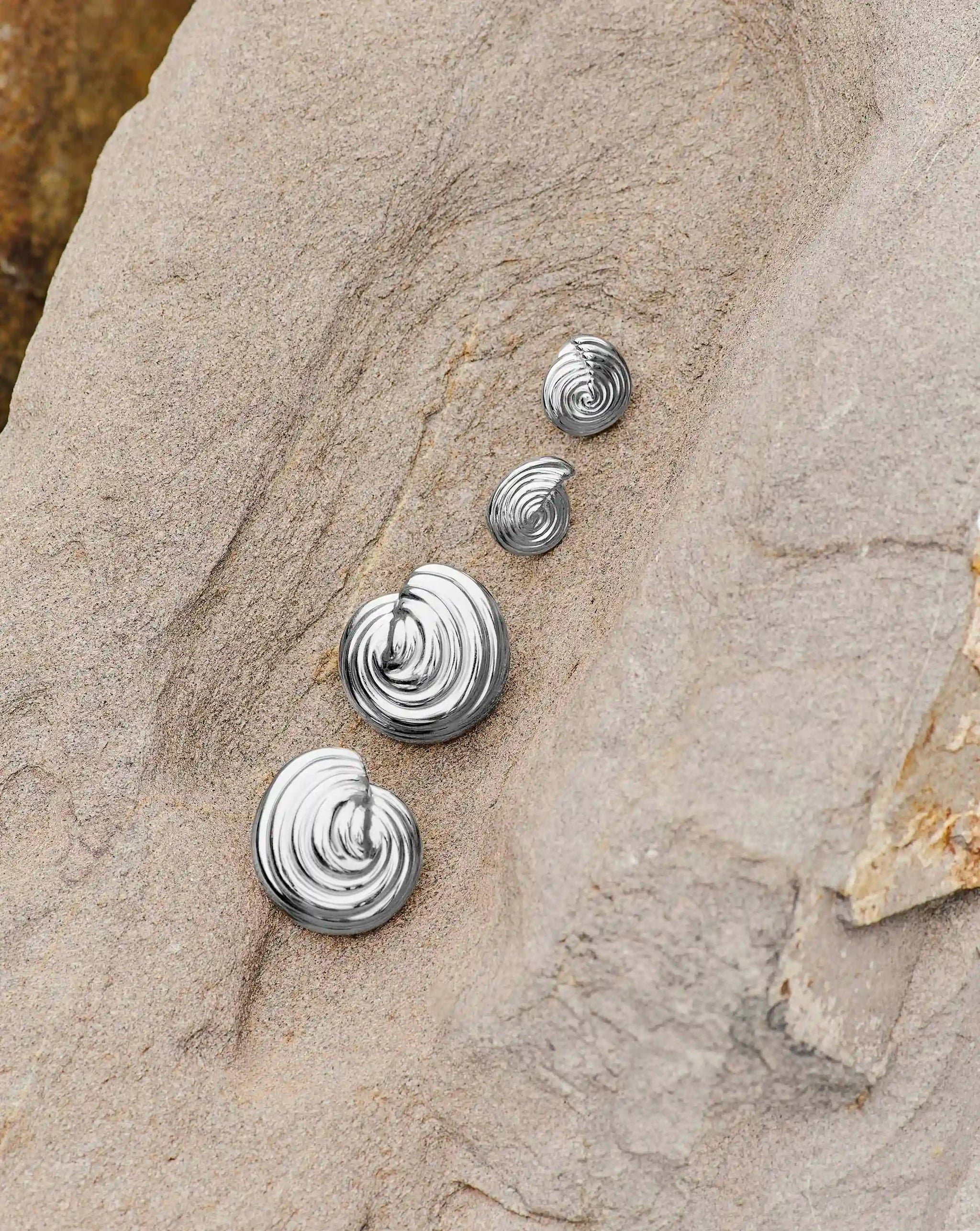 Spiral Small Stud Earrings | Silver Plated Earrings Missoma 
