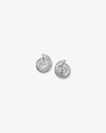 Spiral Small Stud Earrings | Silver Plated Earrings Missoma 