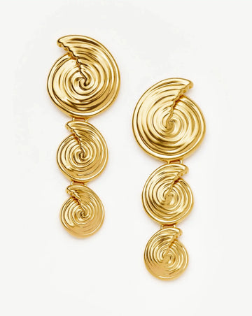 Spiral Statement Drop Earrings | 18k Gold Plated Earrings Missoma 