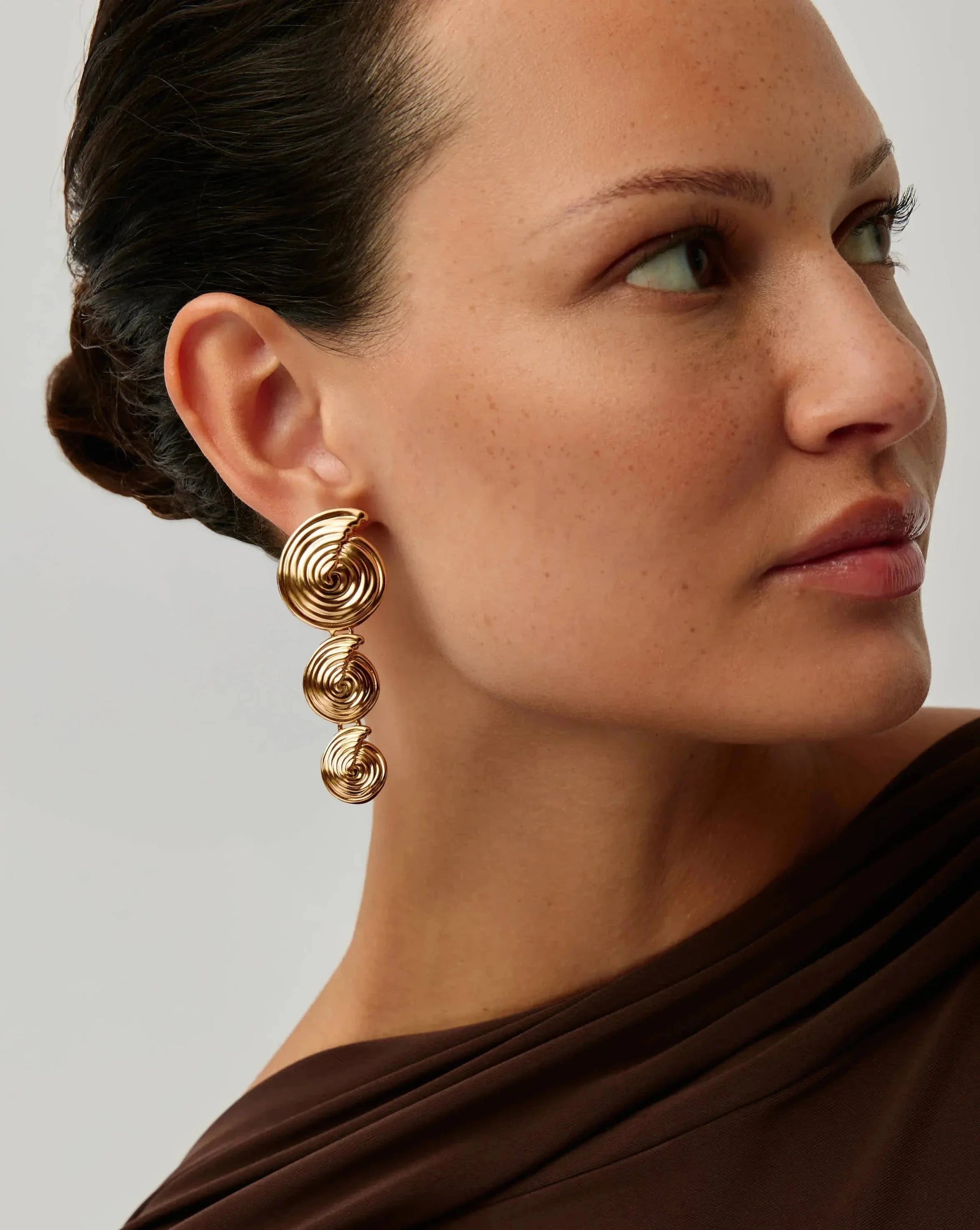 Spiral Statement Drop Earrings | 18k Gold Plated Earrings Missoma 