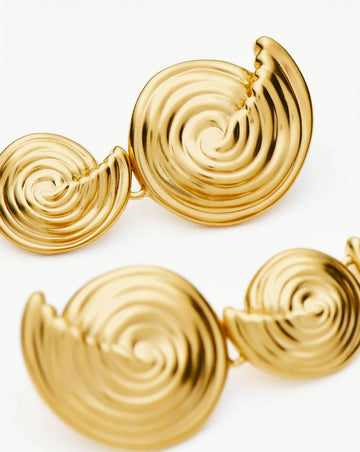 Spiral Statement Drop Earrings | 18k Gold Plated Earrings Missoma 