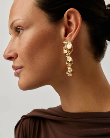 Spiral Statement Drop Earrings | 18k Gold Plated Earrings Missoma 