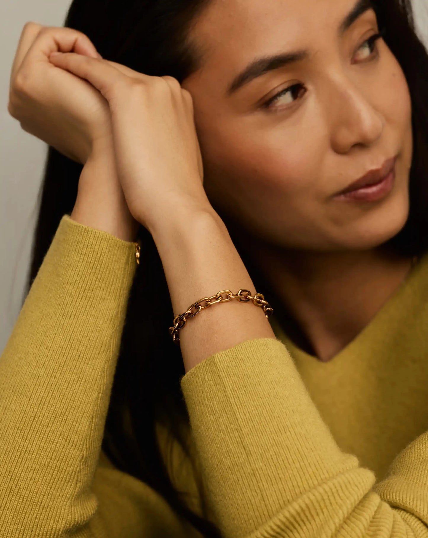 Square Paperclip Chain Bracelet | 18k Gold Plated Bracelets Missoma 