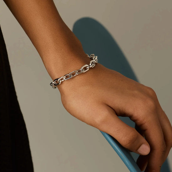 Square Paperclip Chain Bracelet | Platinum Plated Bracelets Missoma 
