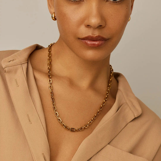 Square Paperclip Chain Necklace | 18k Gold Plated Necklaces Missoma 