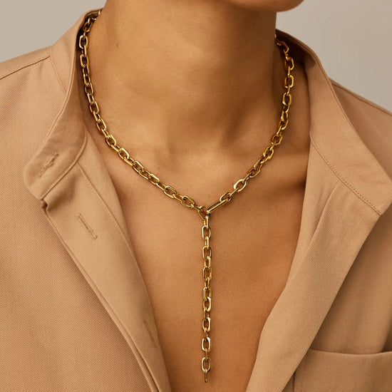 Square Paperclip Chain Necklace | 18k Gold Plated Necklaces Missoma 