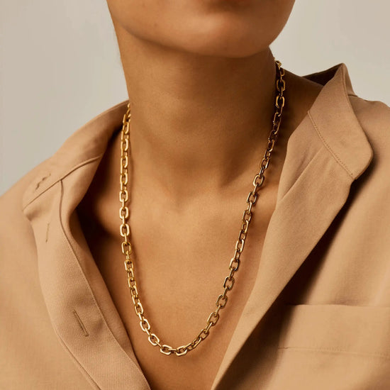 Square Paperclip Chain Necklace | 18k Gold Plated Necklaces Missoma 