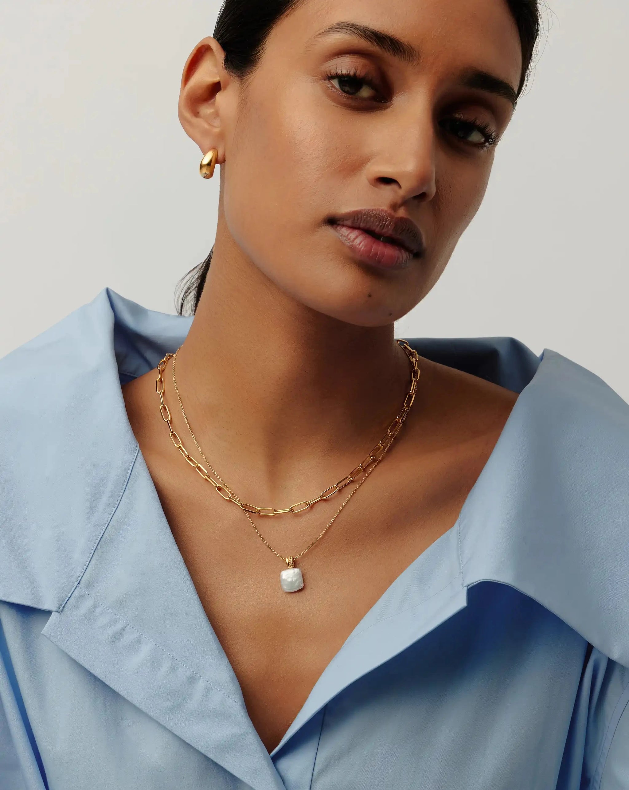 Square Pearl Baya Pendant Necklace | 18k Gold Vermeil/Pearl Necklaces Missoma 
