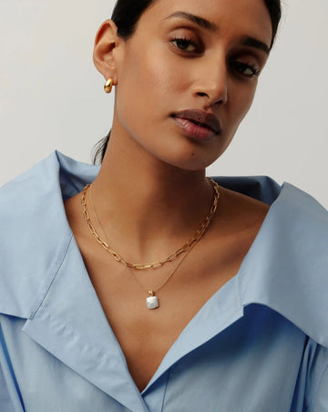 Square Pearl Baya Pendant Necklace | 18k Gold Vermeil/Pearl Necklaces Missoma 