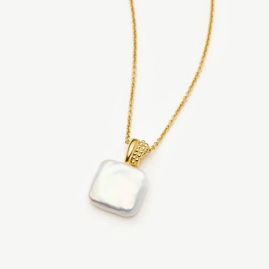 Square Pearl Baya Pendant Necklace | 18k Gold Vermeil/Pearl Necklaces Missoma 