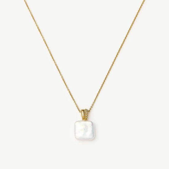 Square Pearl Baya Pendant Necklace | 18k Gold Vermeil/Pearl Necklaces Missoma 