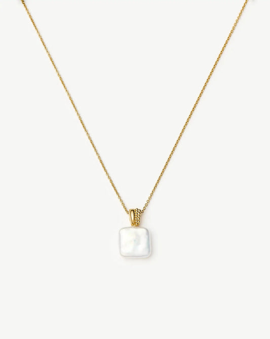 Square Pearl Baya Pendant Necklace | 18k Gold Vermeil/Pearl Necklaces Missoma 