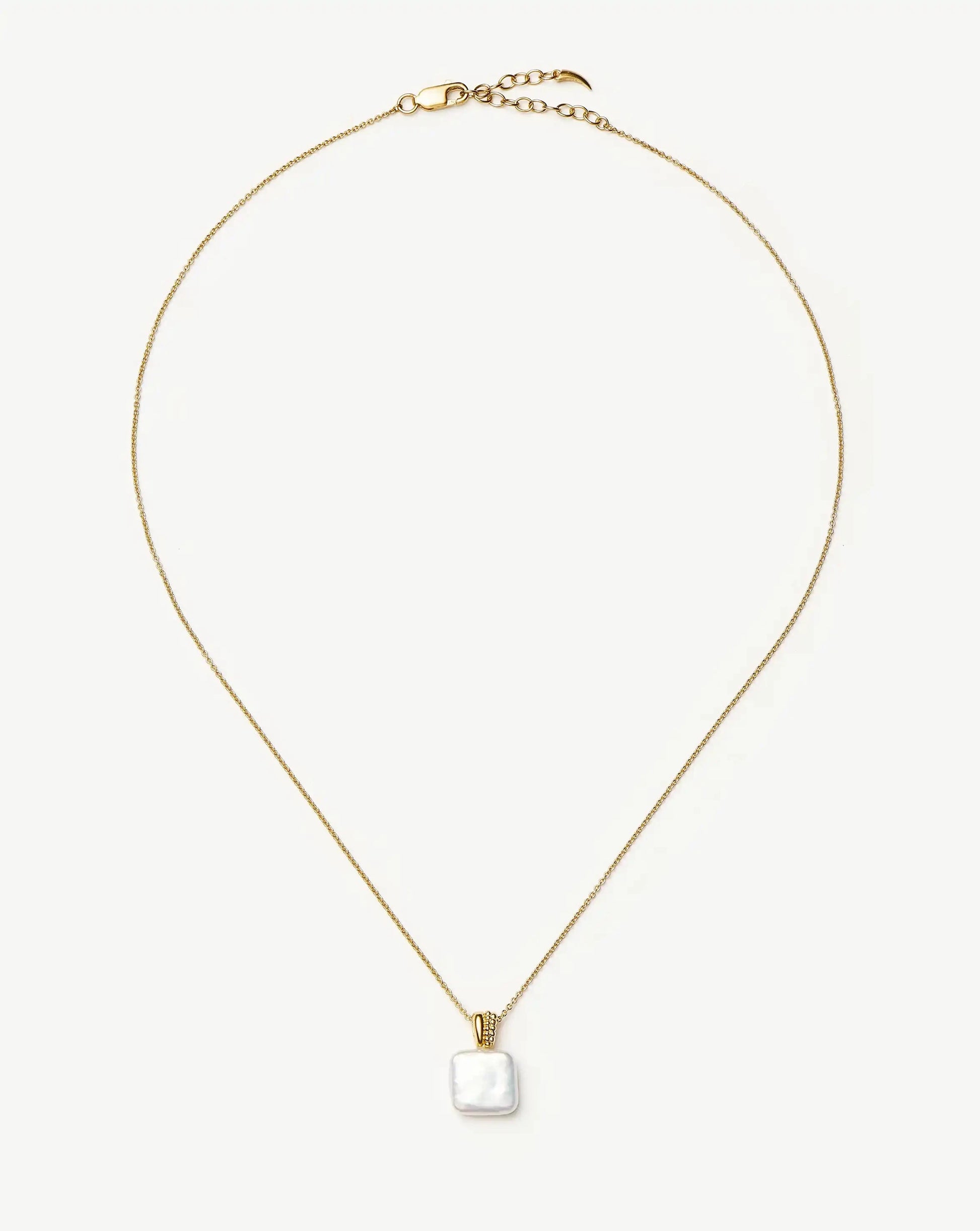 Square Pearl Baya Pendant Necklace | 18k Gold Vermeil/Pearl Necklaces Missoma 
