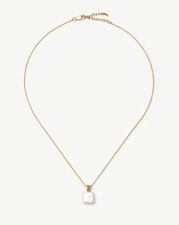 Square Pearl Baya Pendant Necklace | 18k Gold Vermeil/Pearl Necklaces Missoma 