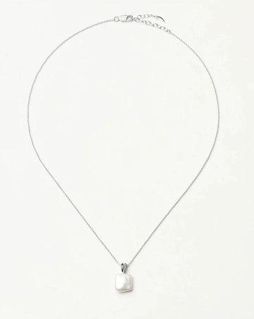 Square Pearl Baya Pendant Necklace | Sterling Silver/Pearl Necklaces Missoma 