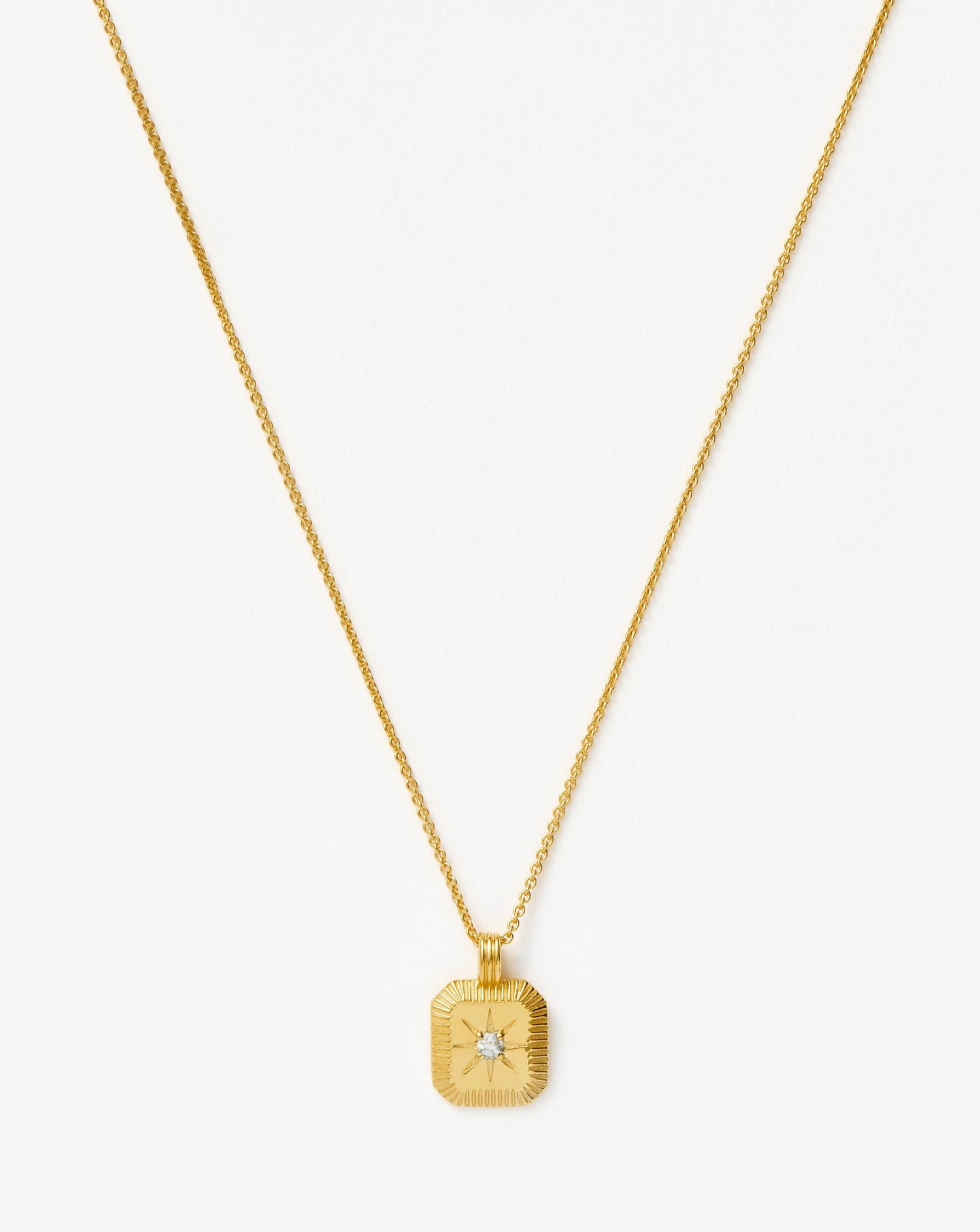 Star Ridge Birthstone Pendant Necklace | 18ct Gold Vermeil/Natural Crystal Necklaces Missoma 
