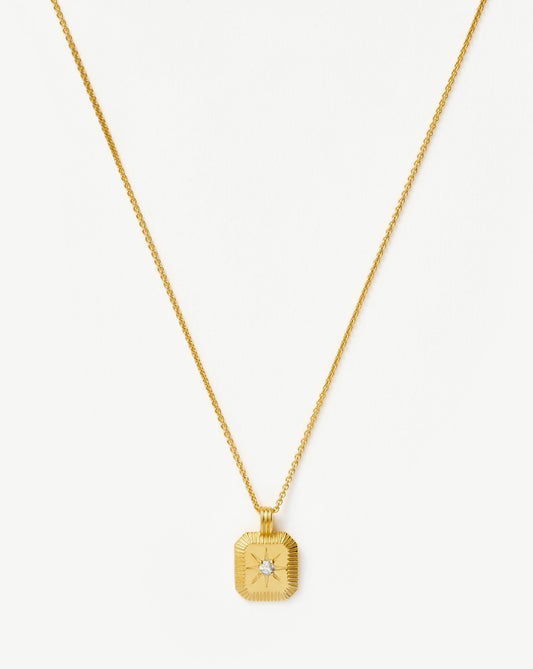 Star Ridge Birthstone Pendant Necklace | 18ct Gold Vermeil/Natural Crystal Necklaces Missoma 